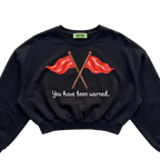 Red Flags Warning Women's Boxy Cropped Crewneck Sweatshirt
