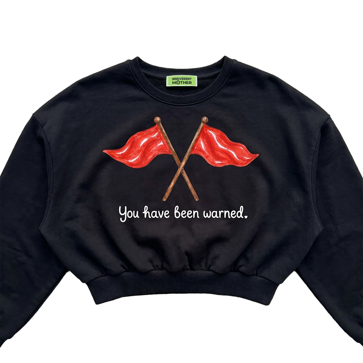 Red Flags Warning Women's Boxy Cropped Crewneck Sweatshirt
