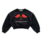 Red Flags Warning Women's Boxy Cropped Crewneck Sweatshirt
