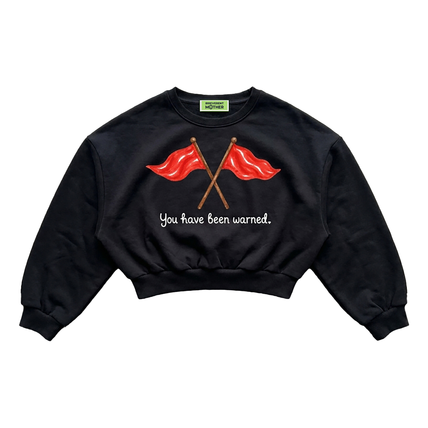 Red Flags Warning Women's Boxy Cropped Crewneck Sweatshirt
