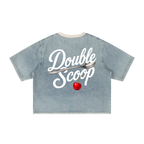 Double Scoop Boxy Raw Hem Denim Tee