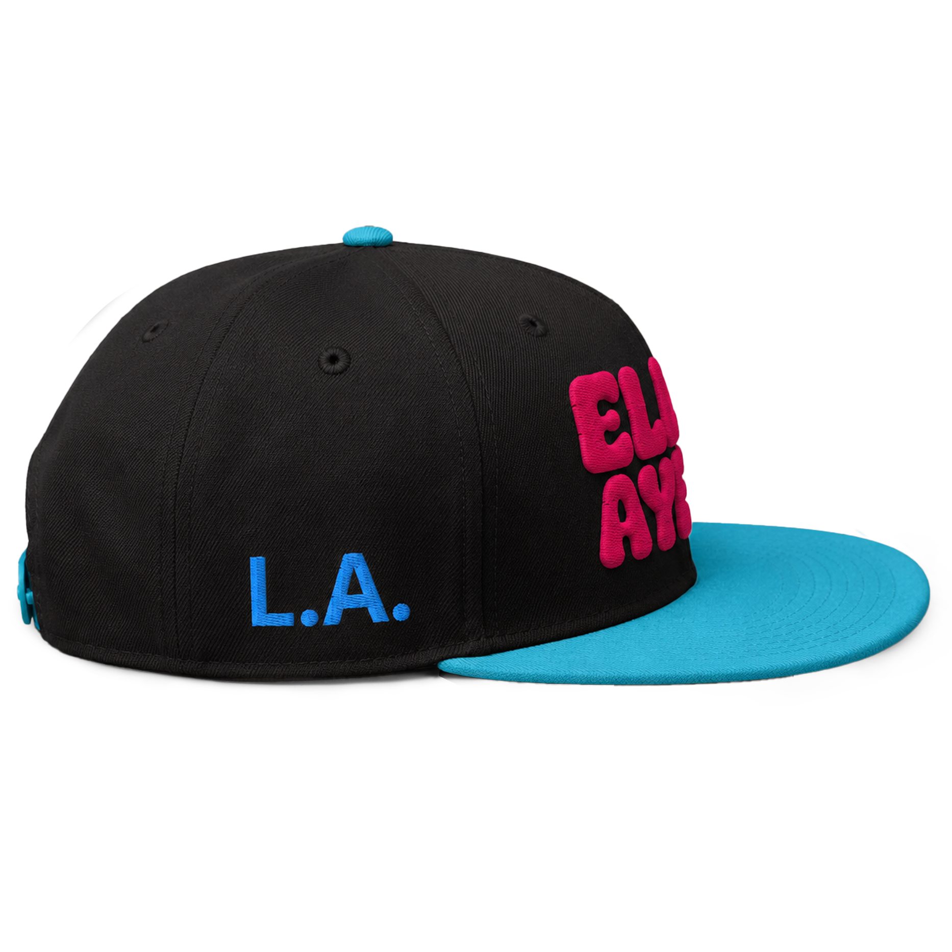 ELL AYE Puff Embroidery Snapback Hat
