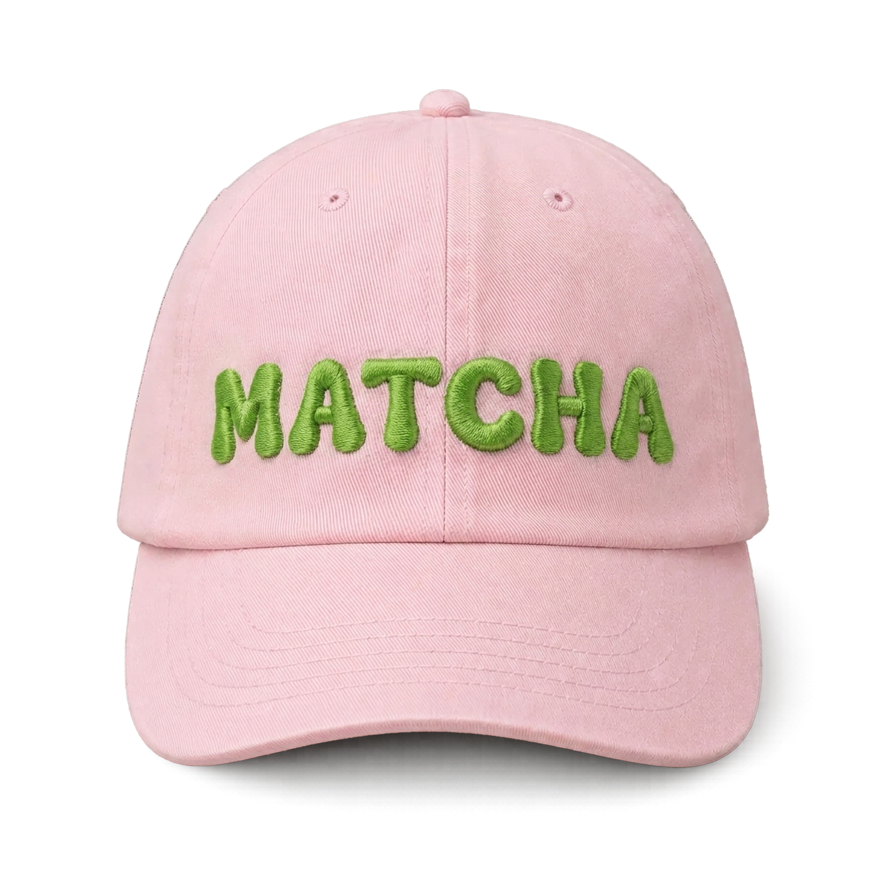 Matcha Puff Embroidery Pastel Hat
