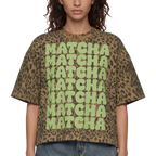 Matcha Unisex Leopard Print Boxy Tee