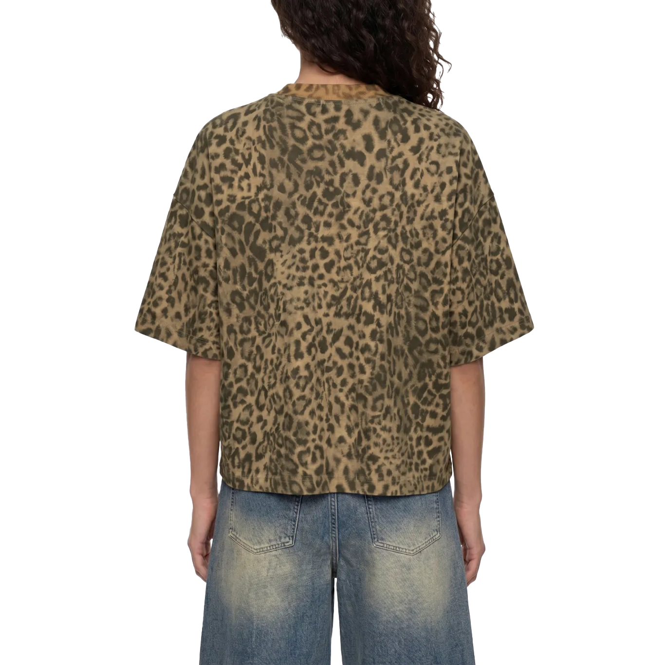 Matcha Unisex Leopard Print Boxy Tee