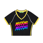 Maxxingmaxxing Contrast Trim Crop Tee