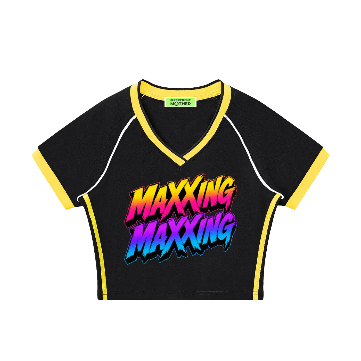 Maxxingmaxxing Contrast Trim Crop Tee