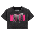 MUTTON Distressed Snow Wash Crop Tee