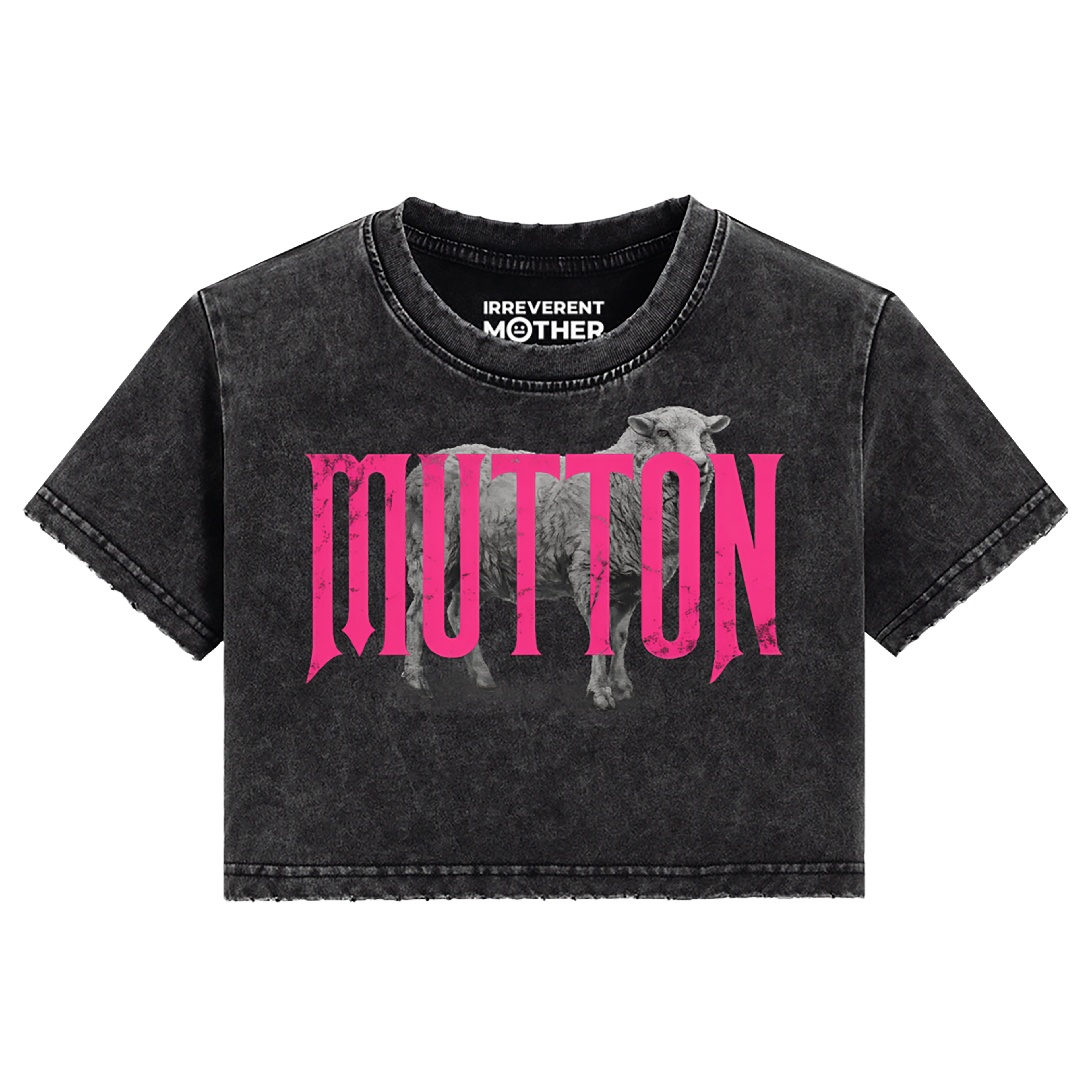 MUTTON Distressed Snow Wash Crop Tee