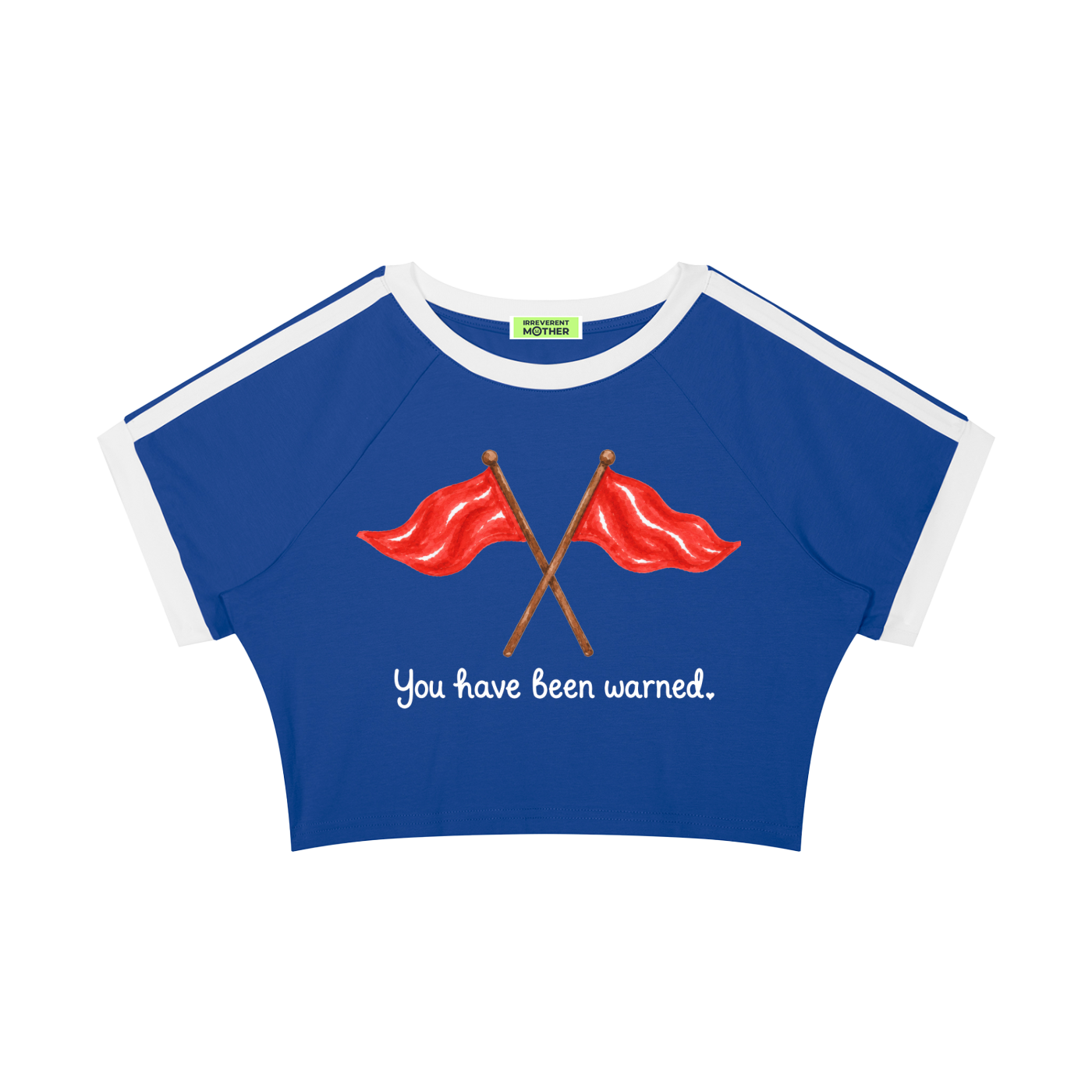 Red Flags Warning Raglan Crop Tee