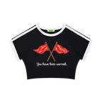 Red Flags Warning Raglan Crop Tee