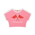 Red Flags Warning Raglan Crop Tee