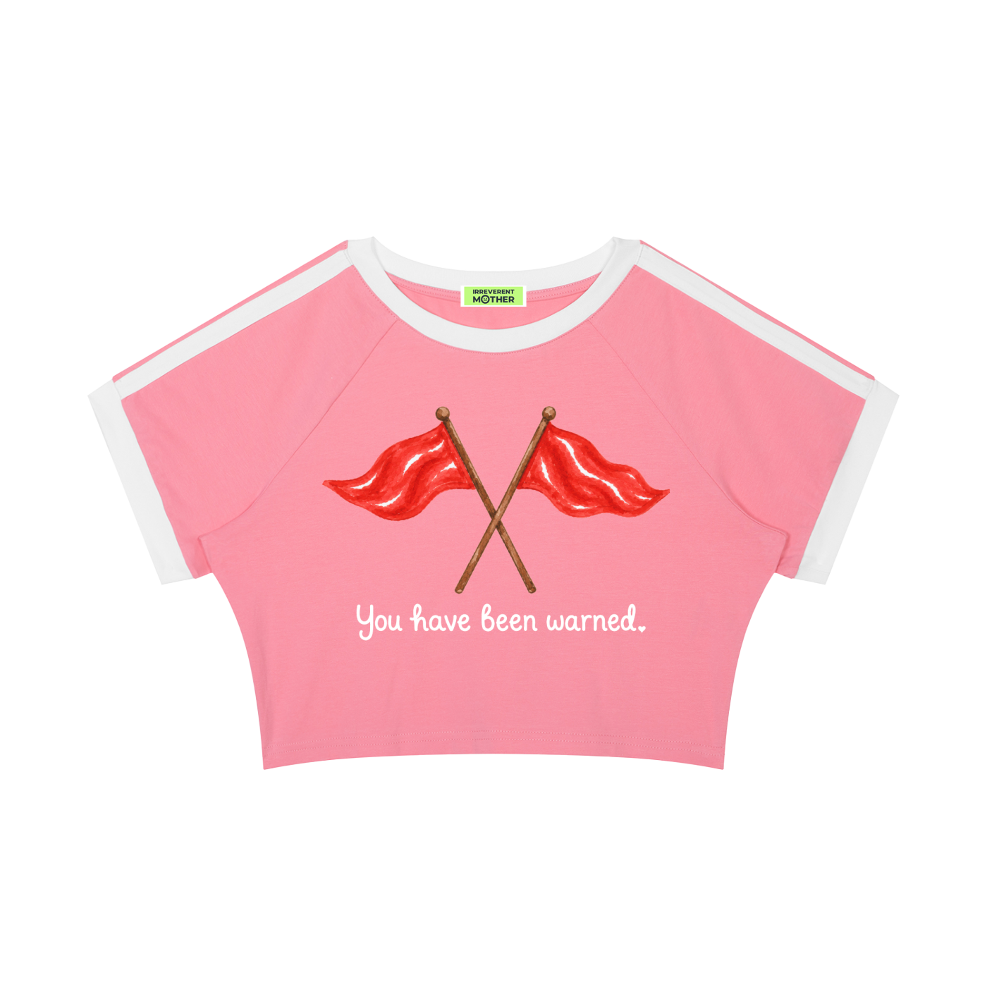 Red Flags Warning Raglan Crop Tee