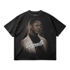 Stefan Urquelle Bootleg Rap Tee Metallic Text Unisex Faded Raw Hem T-shirt