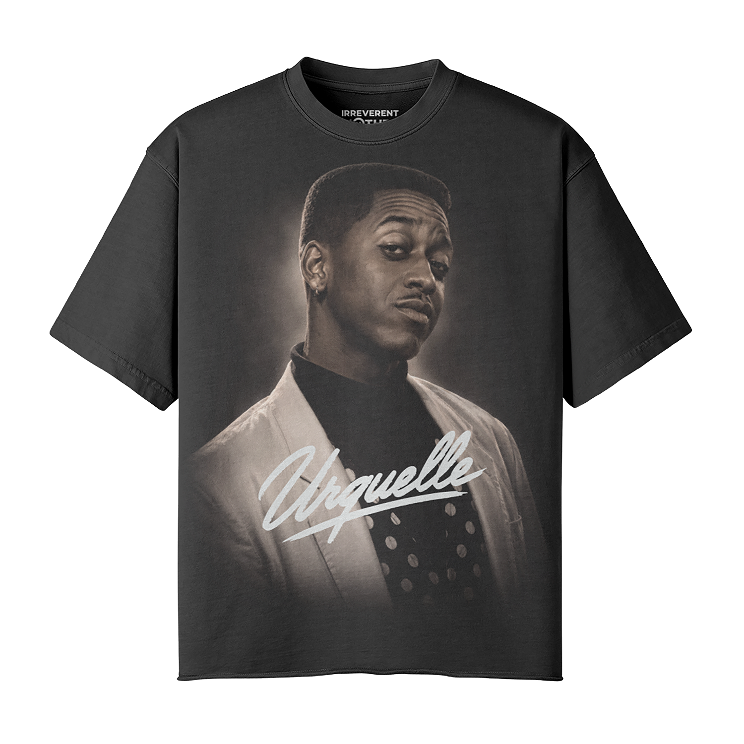 Stefan Urquelle Bootleg Rap Tee Metallic Text Unisex Faded Raw Hem T-shirt