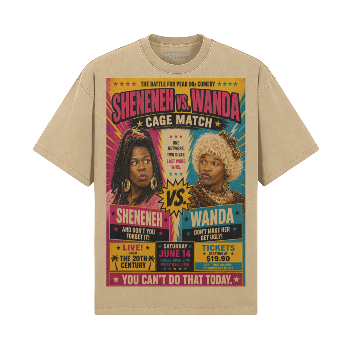 Peak 90s Cage Match Oversized Unisex Tee
