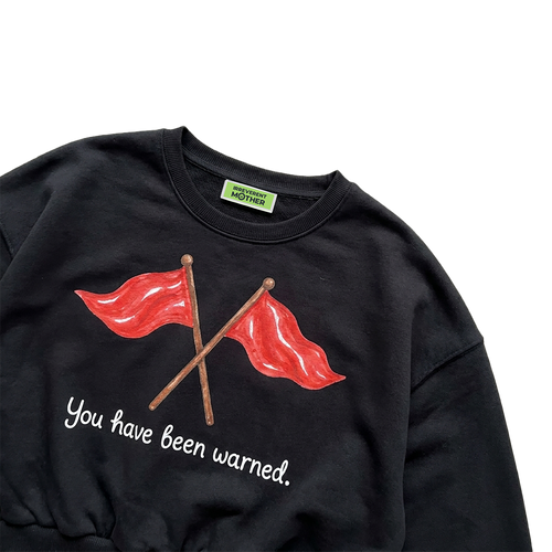Red Flags Warning Women's Boxy Cropped Crewneck Sweatshirt